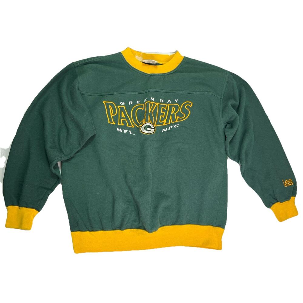 Vintage Lee Sport Green Bay Packers Crewneck Sweatshirt Mens Size Medium Retro
